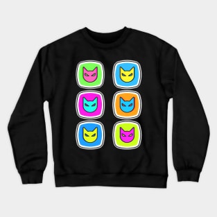 Collection of Cute and Colorful Kitty Cats Crewneck Sweatshirt